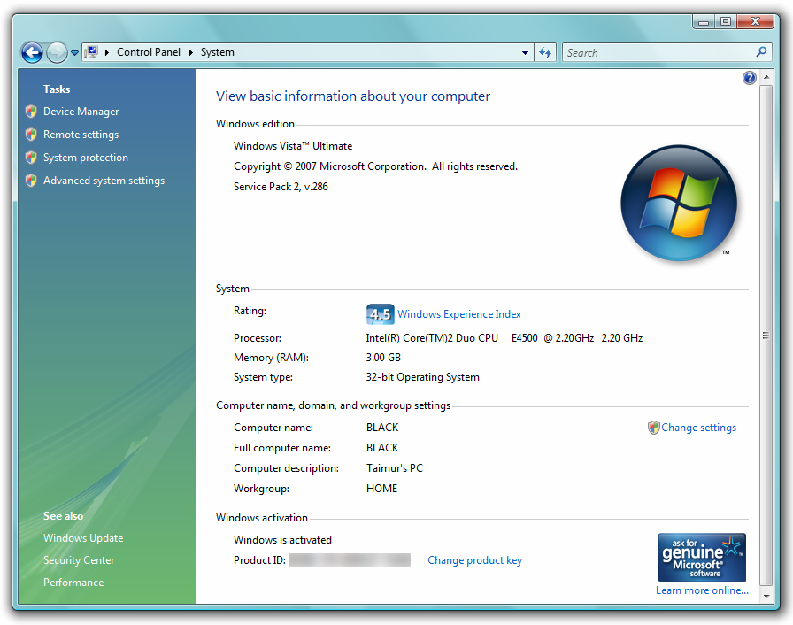 Windows Vista Serveice Pack 1