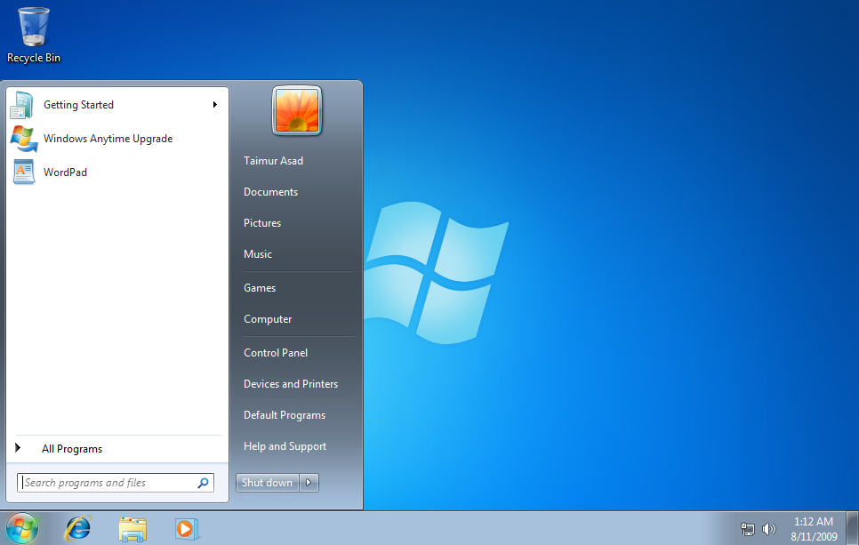 Windows 7 Starter – Desktop