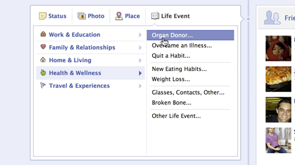 Organ donor Facebook 2