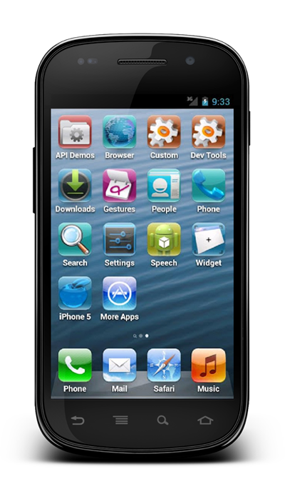 Fake iPhone 5 launcher home screen