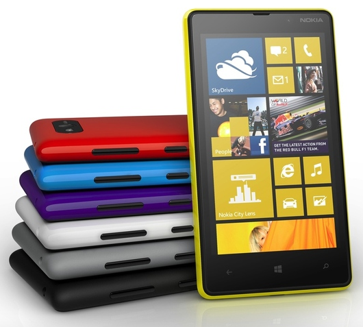 Lumia 820 front colors