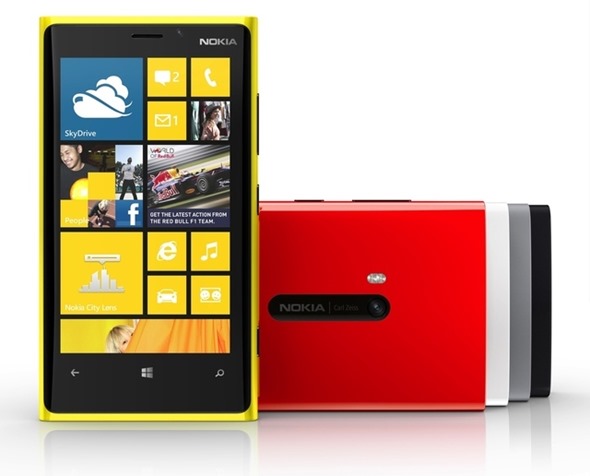 Nokia Lumia 920 front shot colors