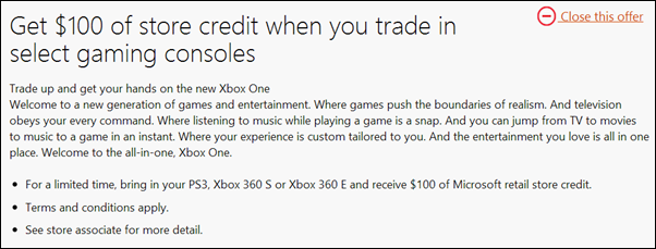 Xbox trade in promo