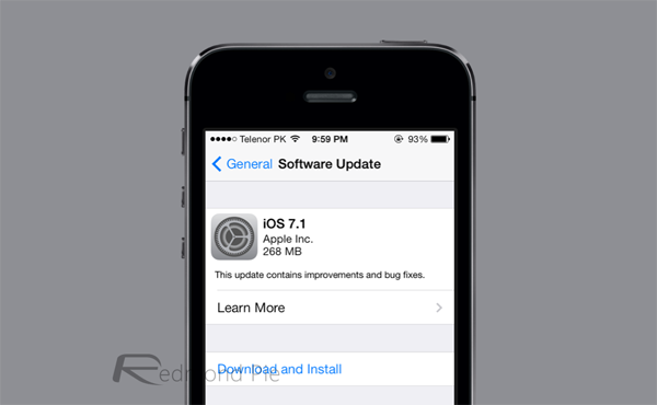 iOS 71 OTA update