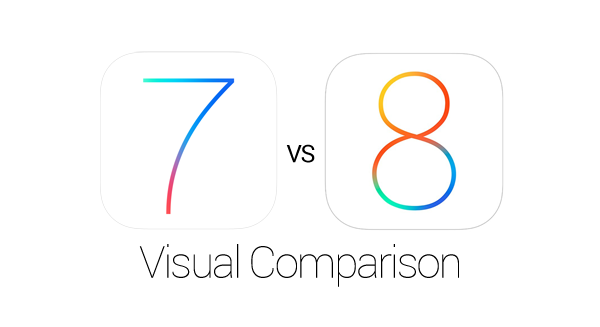 iOS 7 8 Visual Comparison