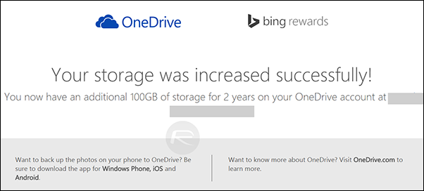 OneDrive Free 100GB Storage - 3