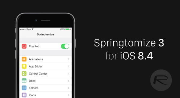 Springtomize 3 For iOS 8.4 Released