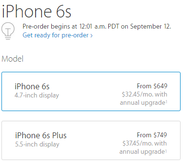 iPhone 6s pre-orders