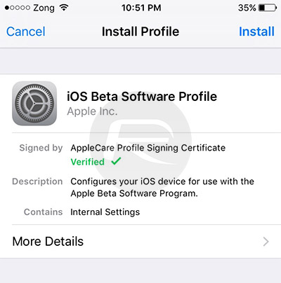 Apple beta program profile report