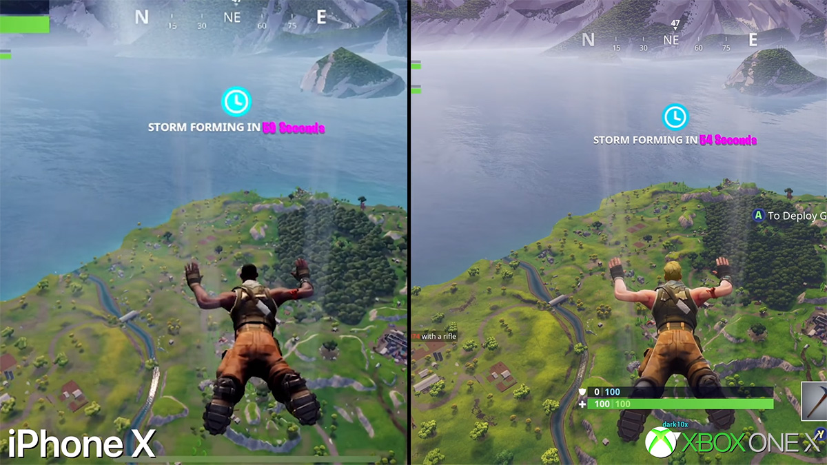 Fortnite Mobile On iPhone X Vs Xbox One X Graphics ...