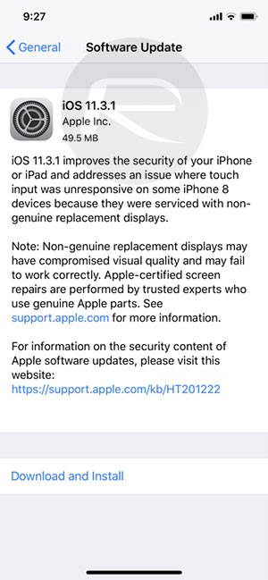 iOS 11.3.1 Released Fix