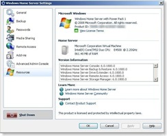 Windows Home Server Power Pack 1 installed