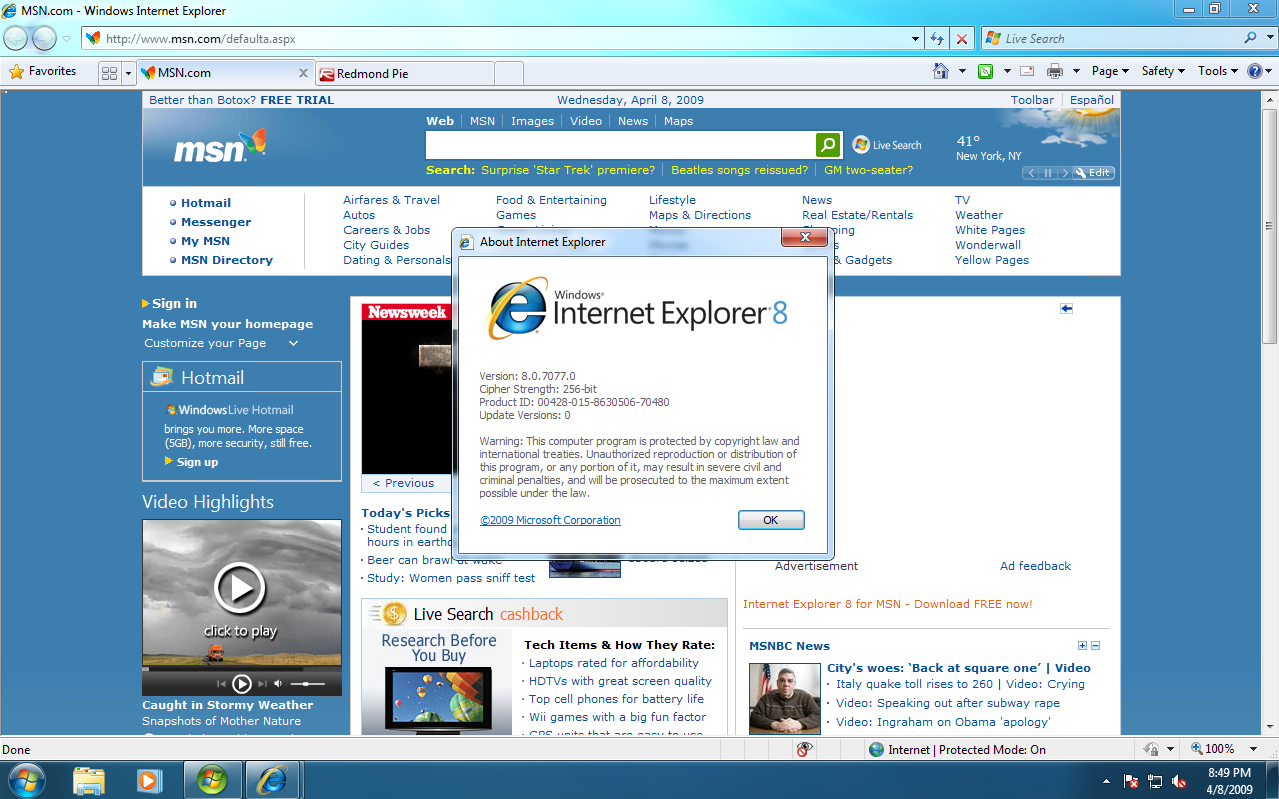 download internet explorer 8 for window 7