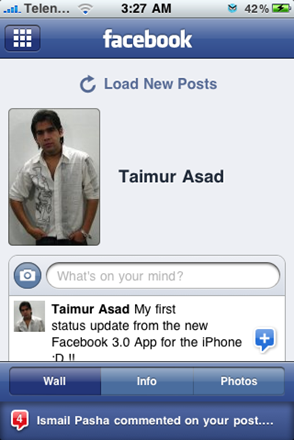 Facebook 3.0 for iPhone