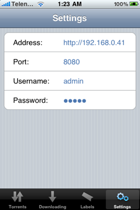 Monitor uTorrent on iPhone