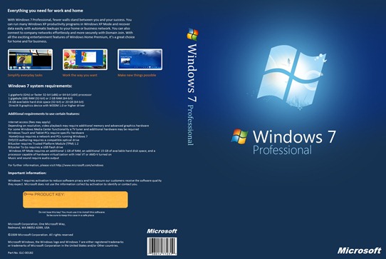 Windows 7 Professional DVD