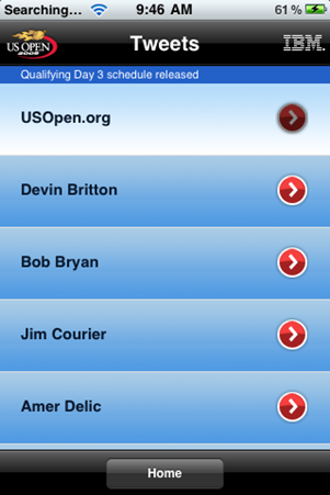 US Open 2009 iPhone App
