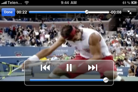 US Open 2009 on iPhone