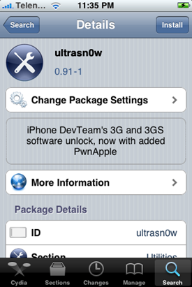 Unlock iPhone 3.1 with ultrasn0w