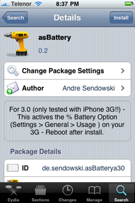 iPhone 3G/2G Battery Percentage
