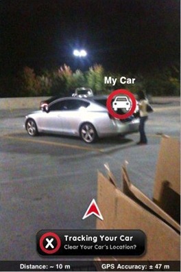 Car Finder Augmented Reality App for iPhone 3GS