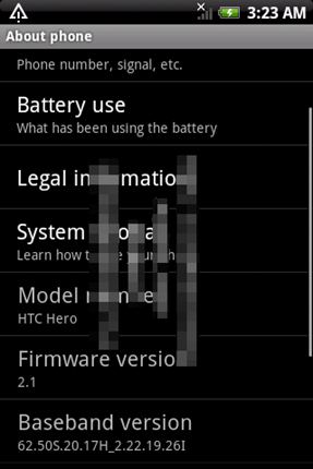Android 2.1 for HTC Hero