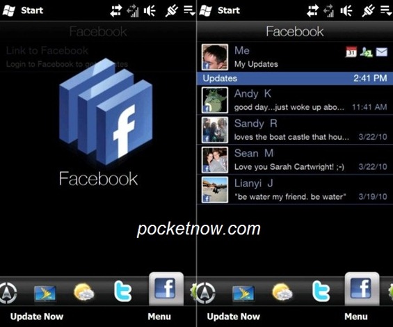 Facebook tab for HTC Sense 2.5