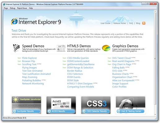 Internet Explorer 9 Preview 2