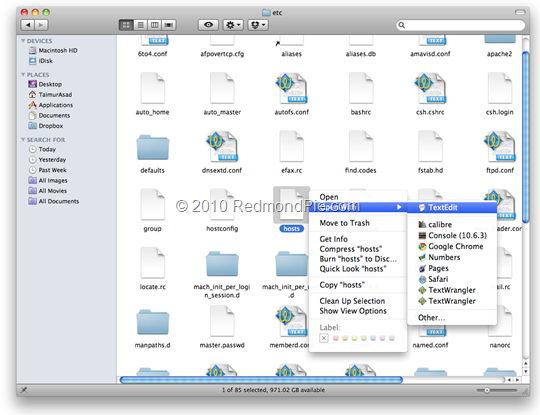 Hosts file in OS X