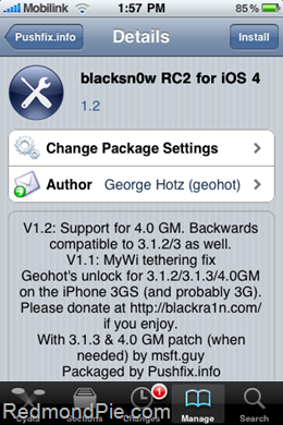 Blacksn0w RC2 for iOS 4
