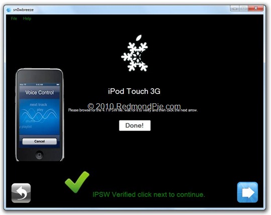 Sn0wbreeze 1.8 for iPod touch 3G