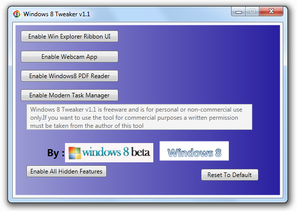 Windows 8 Tweaker