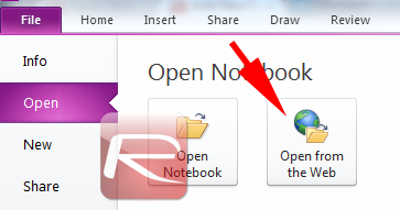 Open From The Web Option In OneNote