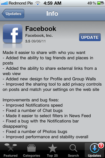 Facebook For iPhone 3.5