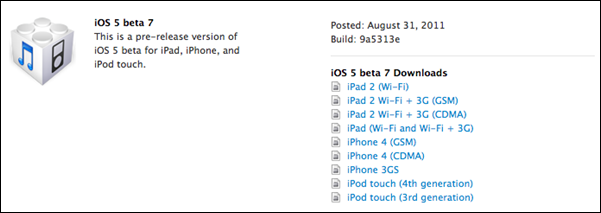 iOS 5 Beta 7