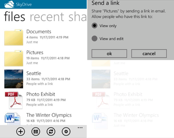 SkyDrive Windows Phone