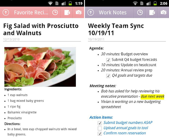 OneNote Android 2