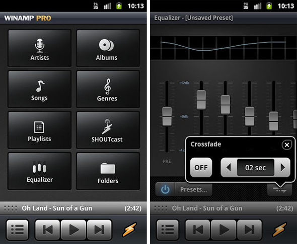 winamp for google android review 2012