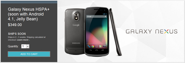 Galaxy Nexus Play Store