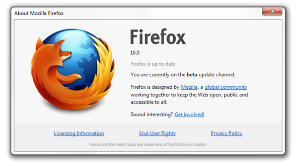 Firefox 16 beta