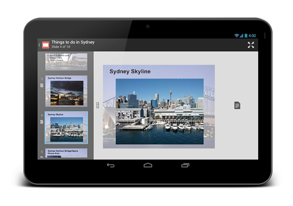 Google Drive android tablet