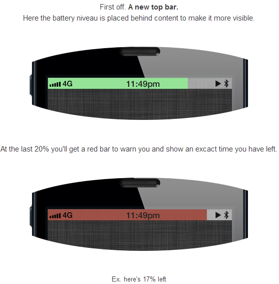 iOS 7 concept battery bar