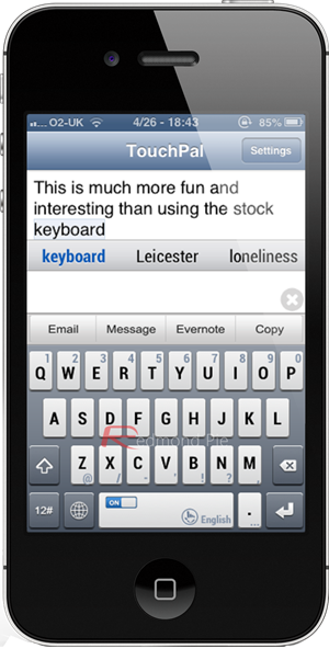 Swype for iPhone 1