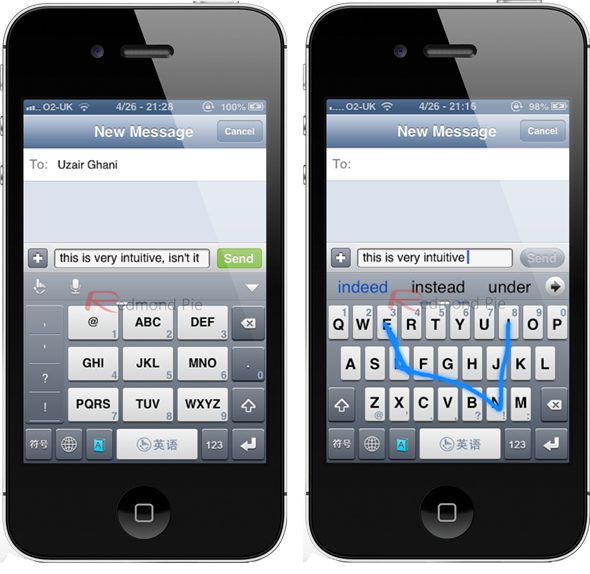 Swype on iPhone