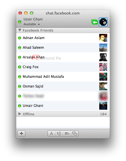Facebook Chat in Messages App