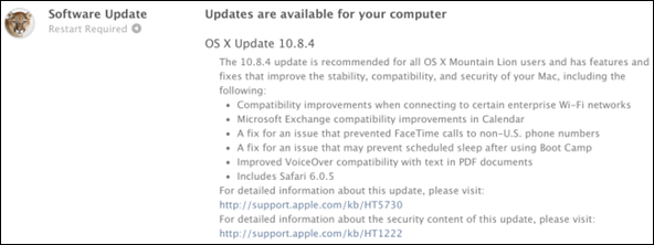OS X 1084 final changelog