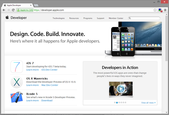 Apple Developer site