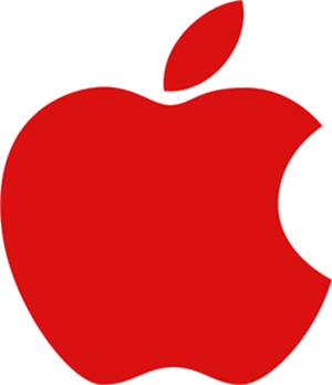 Apple logo red