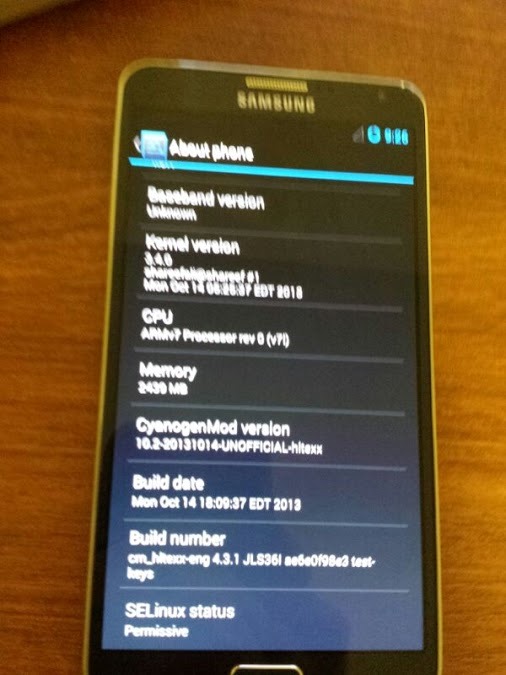 CyanogenMod Galaxy Note 3