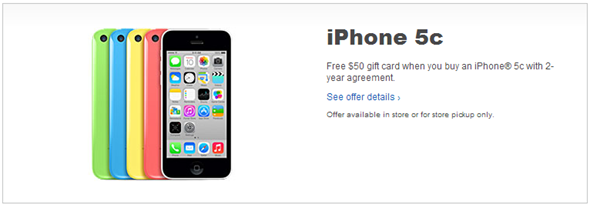 iPhone 5c gift card